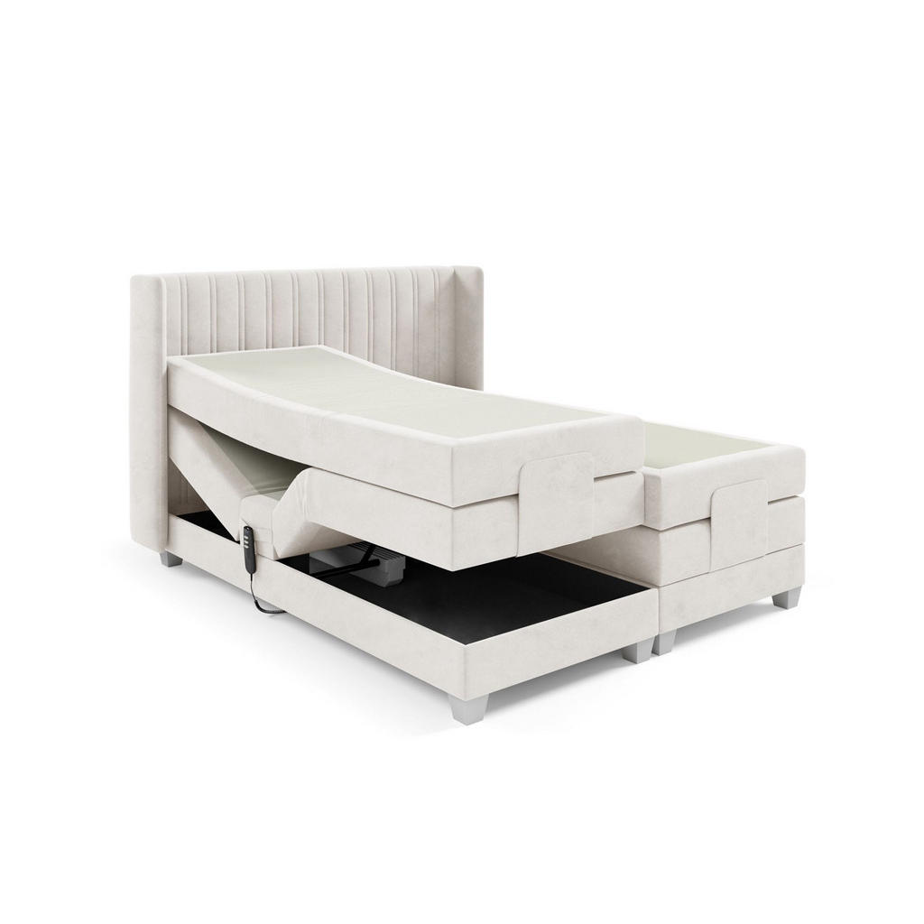 Thumbnail - Fun Möbel Boxspringbett, Beige, Textil, 180x200 cm, Schlafzimmer, Betten, Boxspringbetten