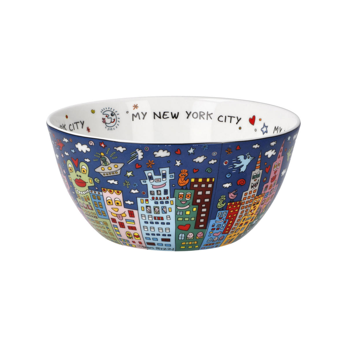 KÜNSTLERSCHALE James Rizzi - My New York City Night, Pop Art, Fine Bone China, Bunt, 15 cm - Multicolor, Keramik (7cm) - Goebel