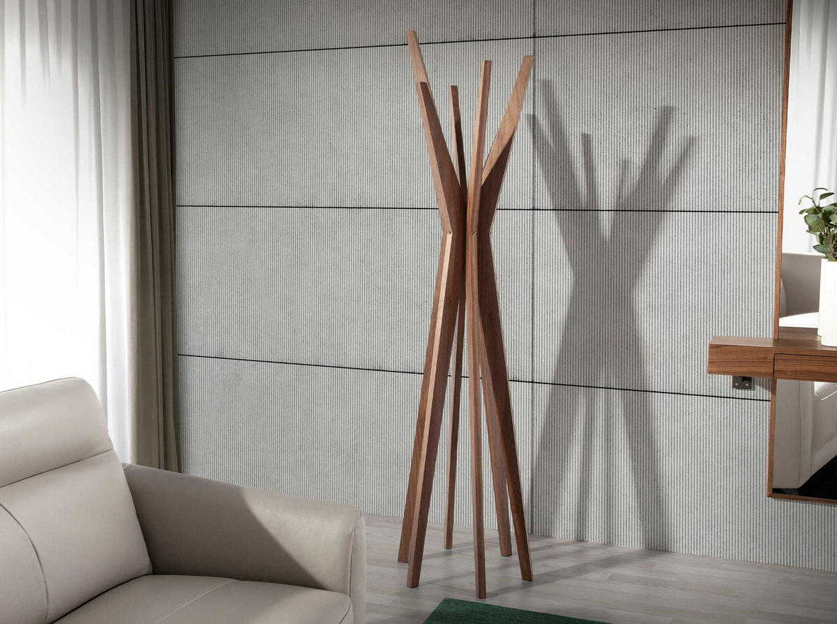 GARDEROBENSTÄNDER aus Nussbaumholz 50/50/190 cm - Walnussfarben, Holz (50/190/50cm) - ANGEL CERDA