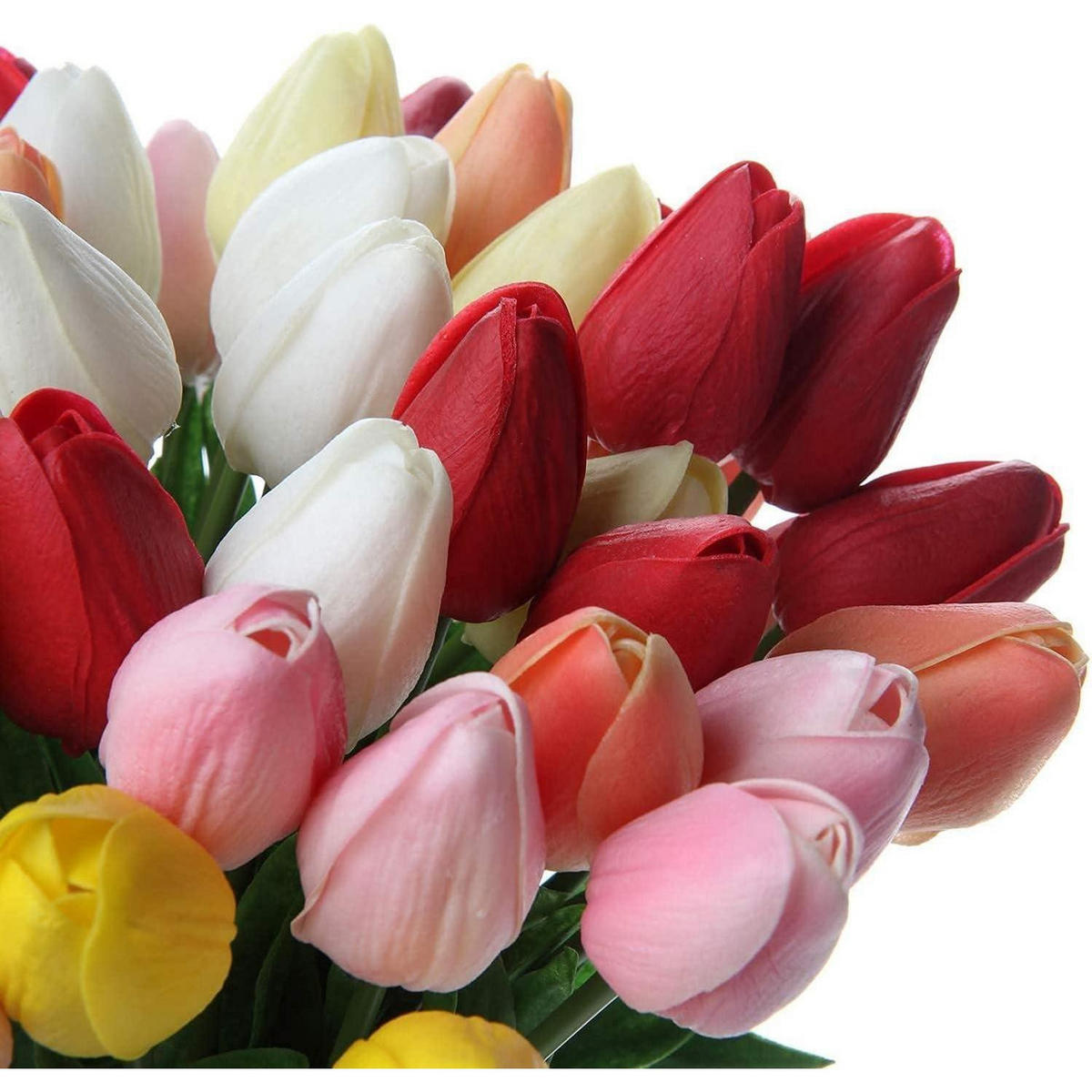 KUNSTBLUMEN Tulpen 20 Stück Hell Gelb 34 cm - Gelb, Kunststoff (34cm)