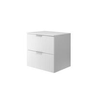 WASCHBECKUNTERSCHRANK, Weiß, 60 x 57 x 46 cm, silberner Griff + Arbeitsplatte - Silberfarben/Weiß, Holzwerkstoff (60/57/46cm) - 3XE LIVING