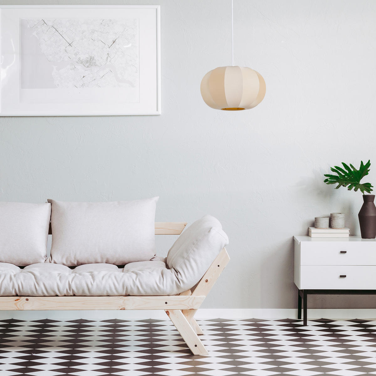 PENDELLEUCHTE Hugo Pd1 Aimi - Beige, Metall (30/30/20.4cm) - Paco Home