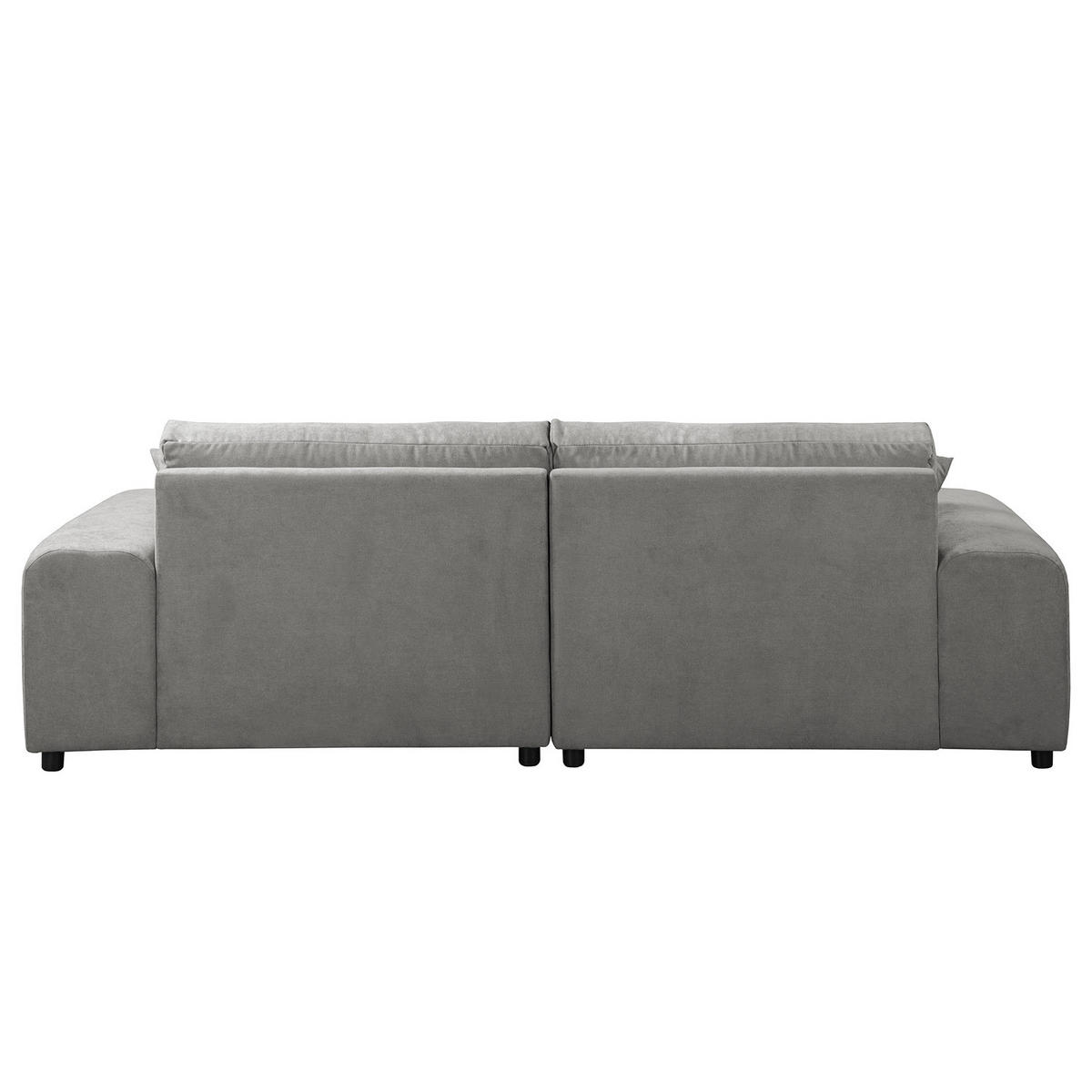 BIGSOFA - Schwarz/Grau, Kunststoff/Textil (237/79/144cm) - home24