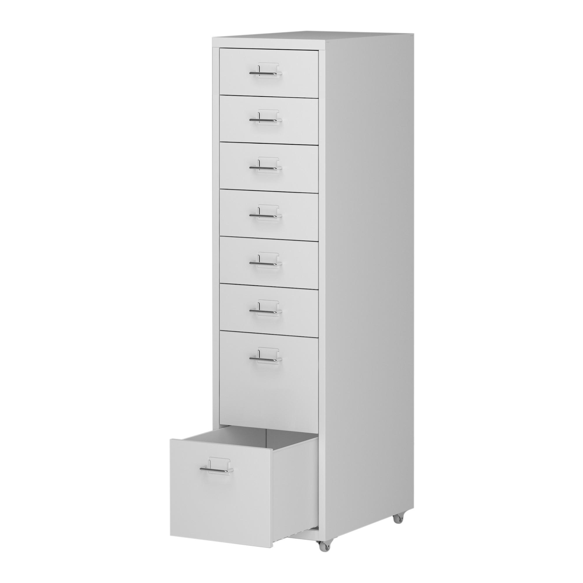 ROLLCONTAINER Kökar - Weiß, Metall (28/109/41cm) - [en.casa]