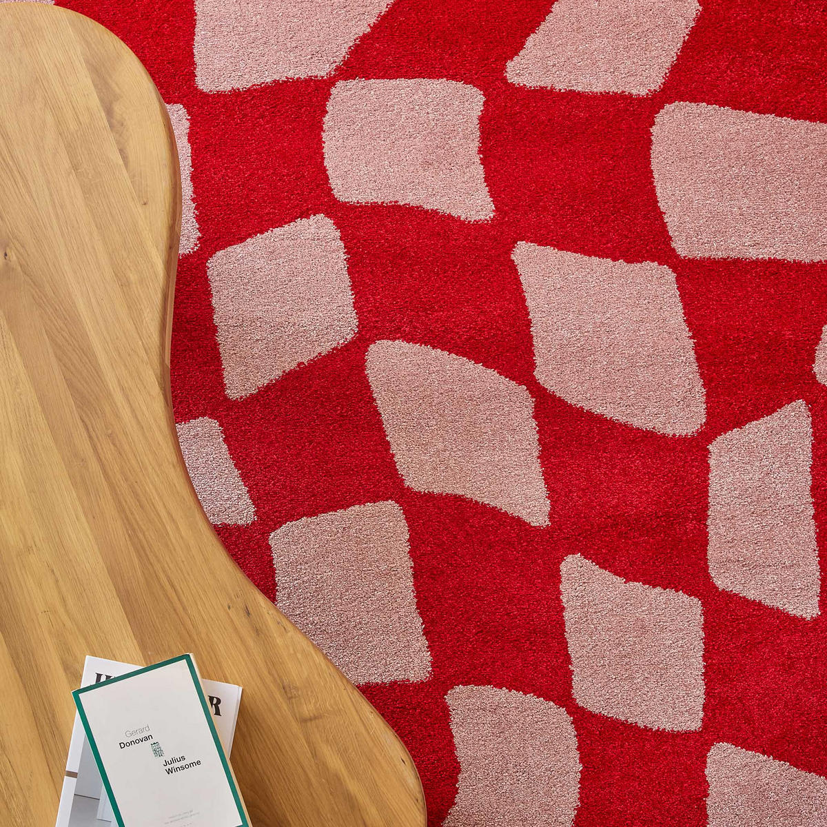 TEPPICH vintage karos rot Groovy 120x160 cm - Rot, Textil (120/160cm) - Nazar Rugs