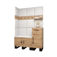 GARDEROBEN-SET 196/126/45,6 - Schwarz/Eiche Artisan, Holz/Kunststoff (126/196/45.6cm) - Abiks Möbel