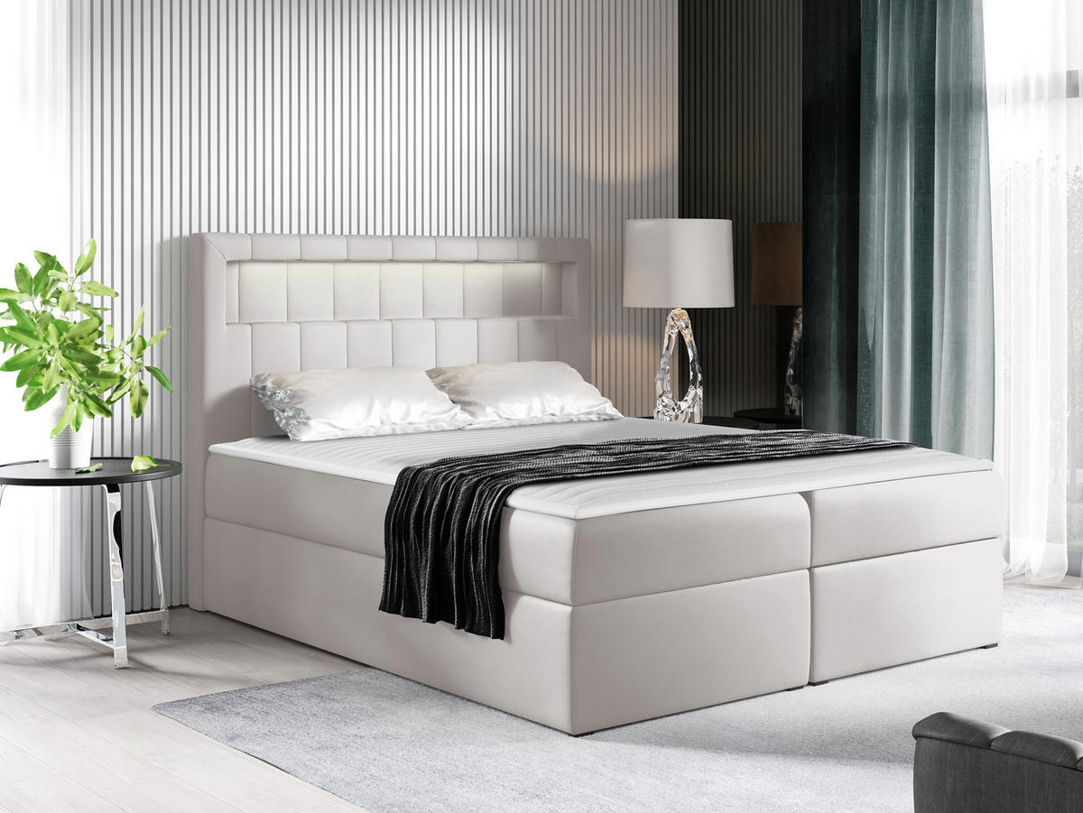 BOXBETT Aspen - Weiß, Holz/Textil (180/200cm) - MIRJAN24