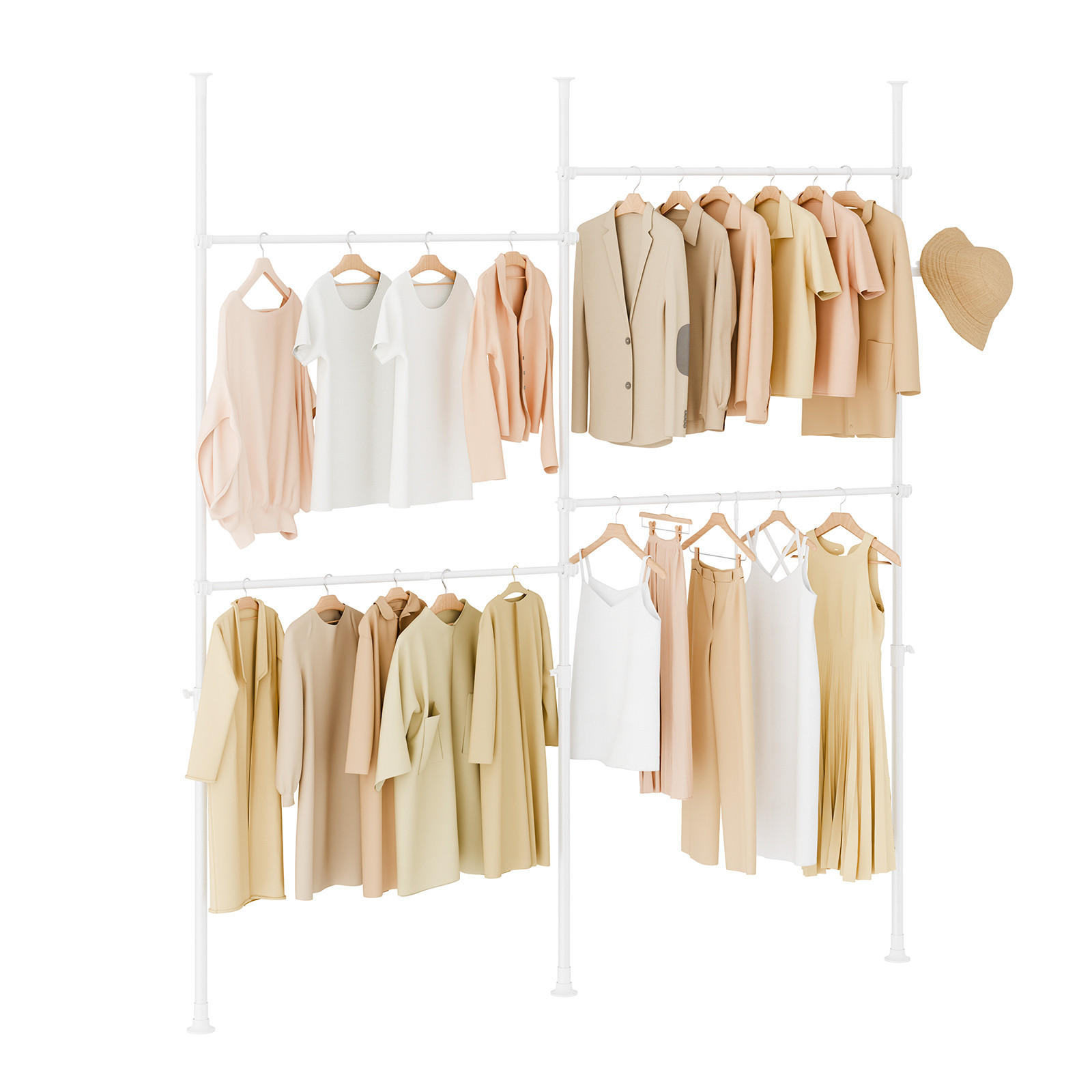 TELESKOP KLEIDERSTÄNDER Weiß - Weiß, Kunststoff (226/285/3cm) - SoBuy