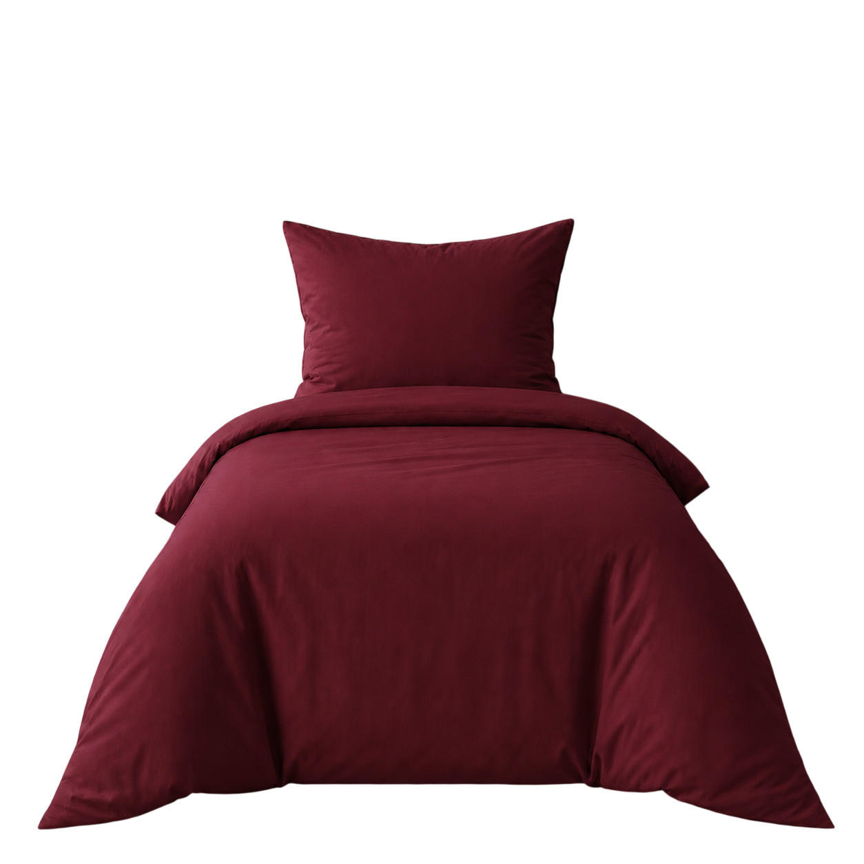 BETTWÄSCHE 2-teilig 135/200 cm UNI BURGUND - Bordeaux, Textil (135/200cm) - ROLFNERS