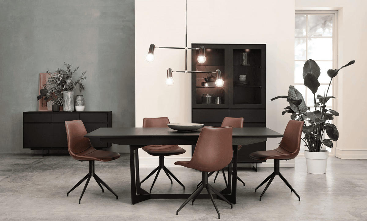 ESSTISCH 200/100/76 Schwarz rechteckig - Schwarz, Holz/Metall (200/100/76cm) - Furnhouse