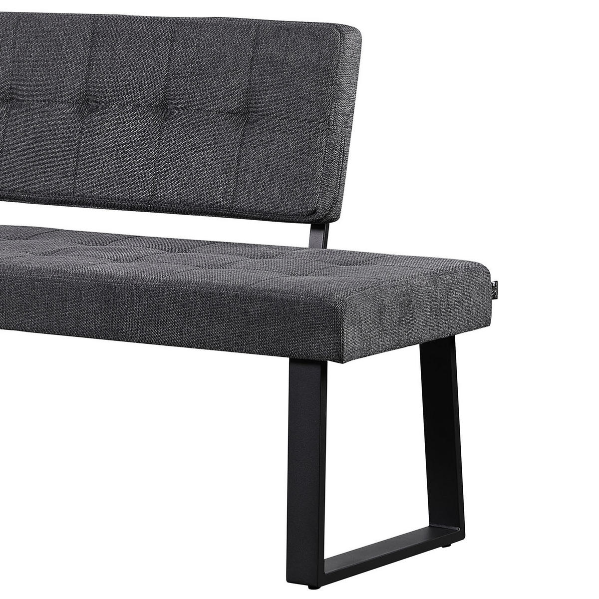 SITZBANK SIGFRID - Anthrazit, Textil/Metall (140/48/56cm) - B&D Home