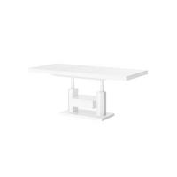 COUCHTISCH rechteckig höhenverstellbar ausziehbar Schublade 120/75/56 cm - Weiß Hochglanz, Holzwerkstoff (75/120/56cm) - designimpex