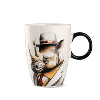 KAFFEETASSE Human Essence NashornmotivPorzellan, Ø 9 cm - Multicolor, Keramik (0.4L) - Gilde