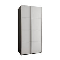 SCHWEBETÜRENSCHRANK 245,5/110/64 2-türig - Silberfarben/Schwarz, Holz/Metall (110/245/64cm) - Abiks Möbel