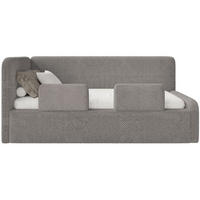 KINDERBETT Fanko Plüsch Taupe 90x200 cm - Graubraun/Schwarz, Kunststoff/Textil (90/200cm) - Selsey