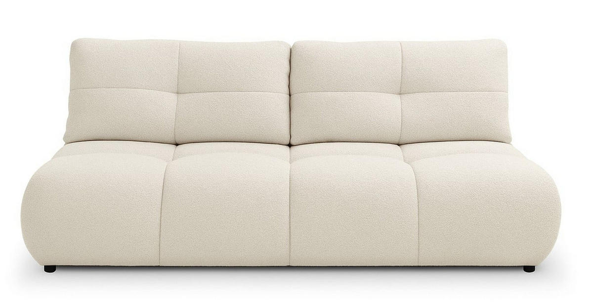 SCHLAFSOFA MILA, Sofa mit Schlaffunktion und Bettkasten, Farbe: Weiß, Bouclé-Stoff - Weiß, Textil (214/89/104cm) - Sepro Meble