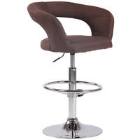 BARHOCKER Stoff braun - Chromfarben/Braun, Textil/Metall (58/82/47cm) - CLP