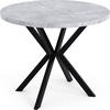 ESSTISCH Valeo runder ausziehbarer, Grauer Beton 100-180/100/76 cm - Hellgrau/Schwarz, Holzwerkstoff/Metall (100/100/76cm) - WFL GROUP