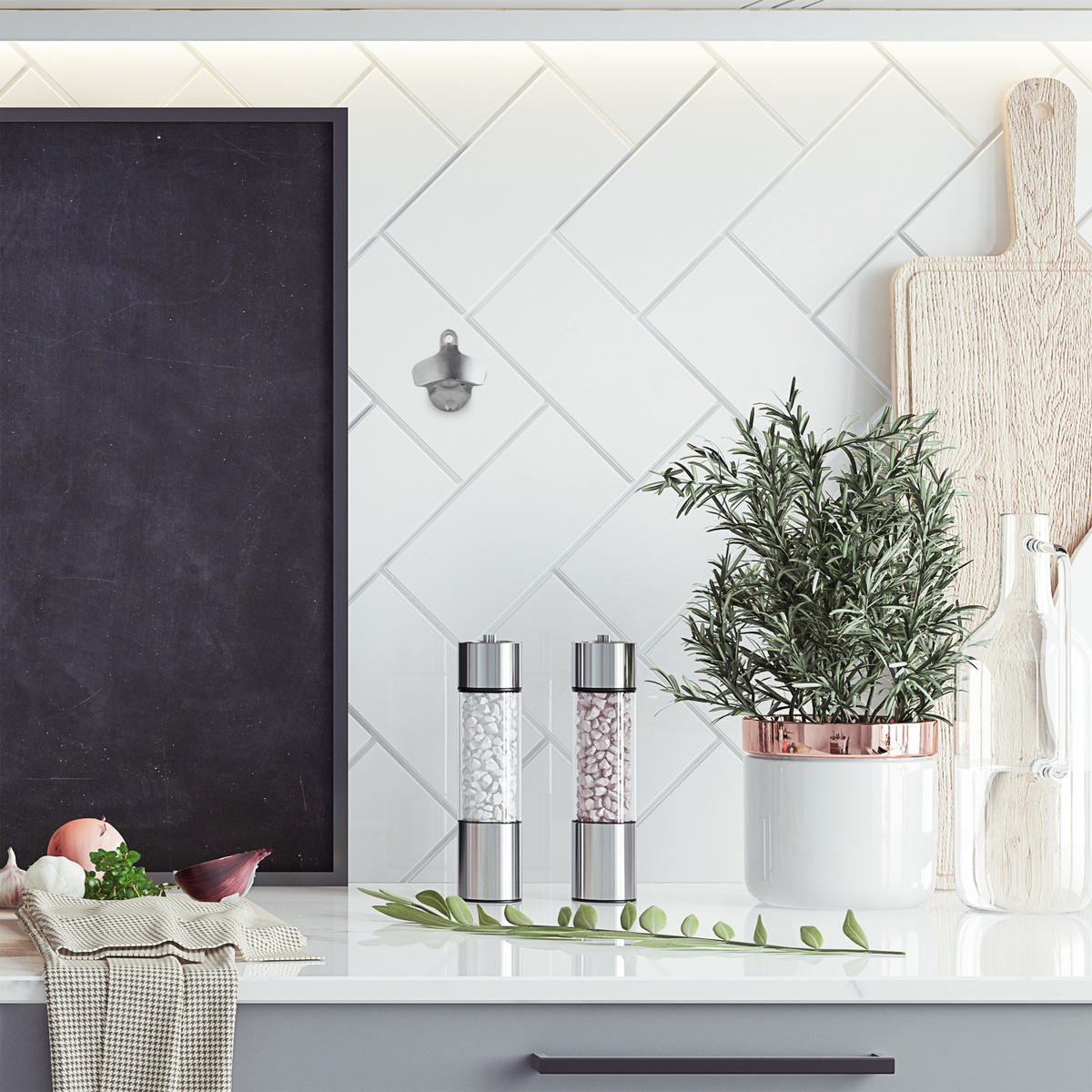 2XNÁSTENNÝ otvárač fliaš - strieborná, kov (3cm) - Relaxdays