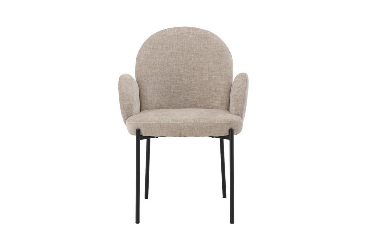 ESSZIMMERSTUHL, Blom, Beige, Metall / Polyester / Leinen, 62 x 62 x 86 cm - Beige, Textil/Metall (62/86/62cm) - ebuy24