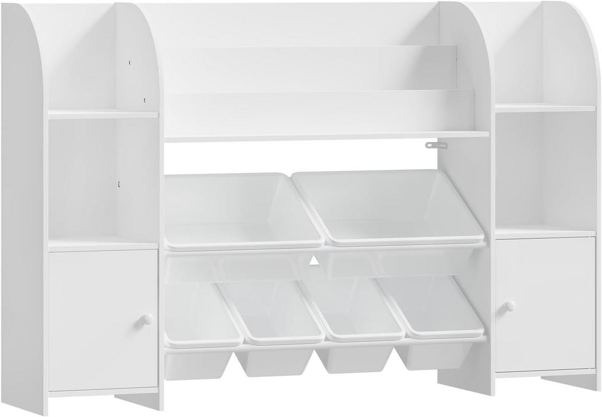 KINDERREGAL mit 6 Schubladen Weiß - Weiß, Kunststoff (135.8/90/29.8cm) - Woltu