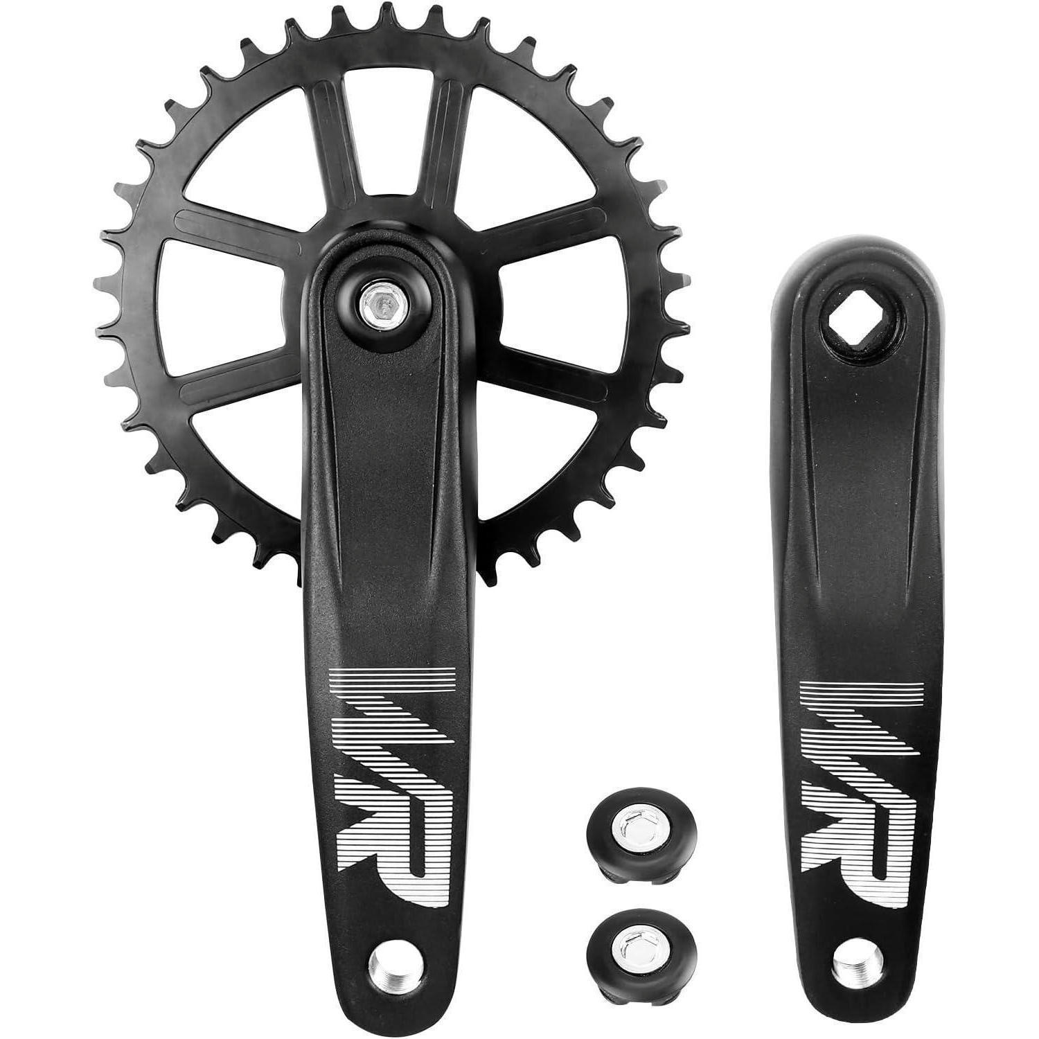 FAHRRAD-KURBELGARNITUR Set 170 mm 32T/34T/36T/38T Aluminiumlegierung Schwarz - Schwarz, Metall (12/1/17cm)