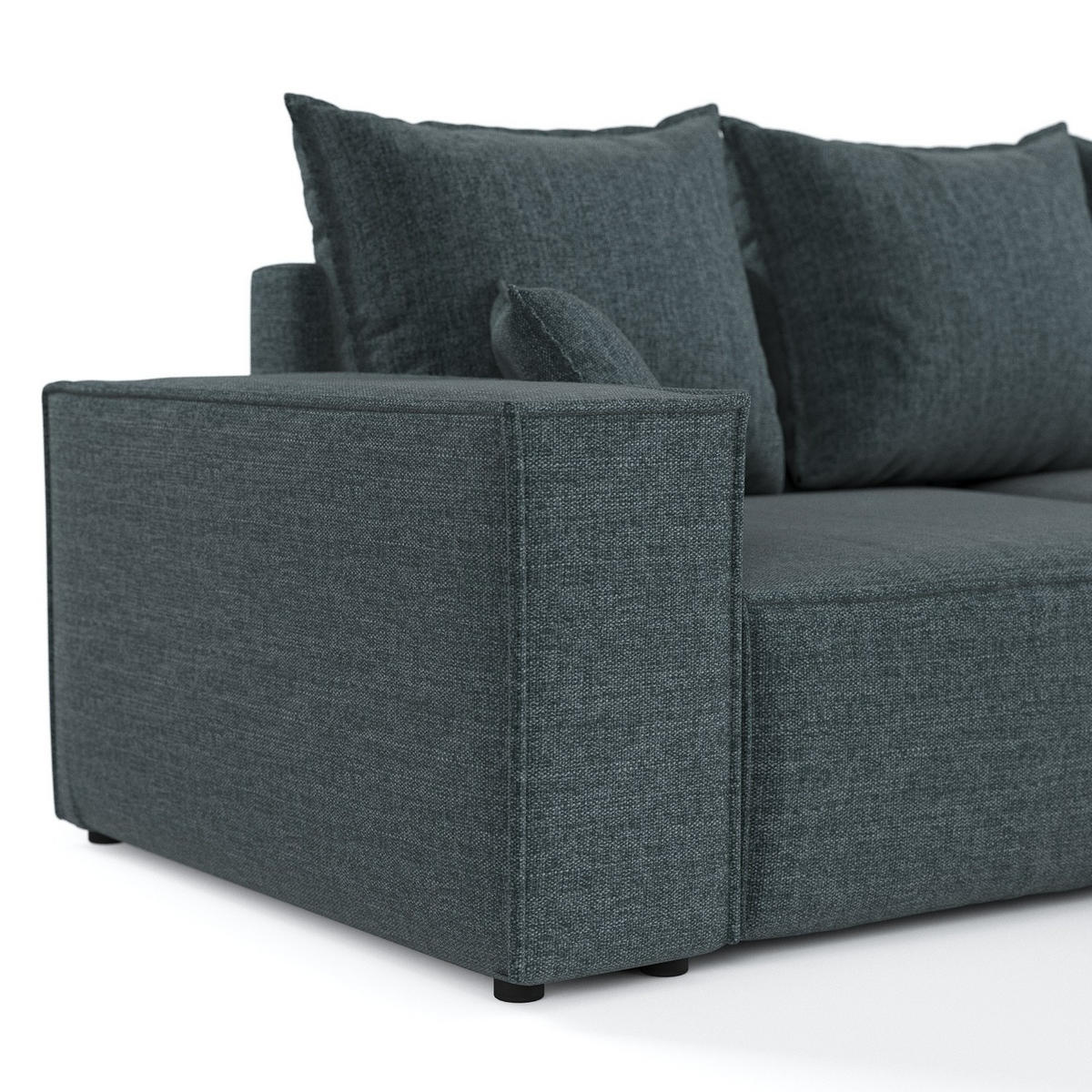 ROHOVÁ SEDAČKA SENSO, textil, Modrošedá - černá/šedohnědá, dřevo/kompozitní dřevo (255/148cm) - AltaBeds