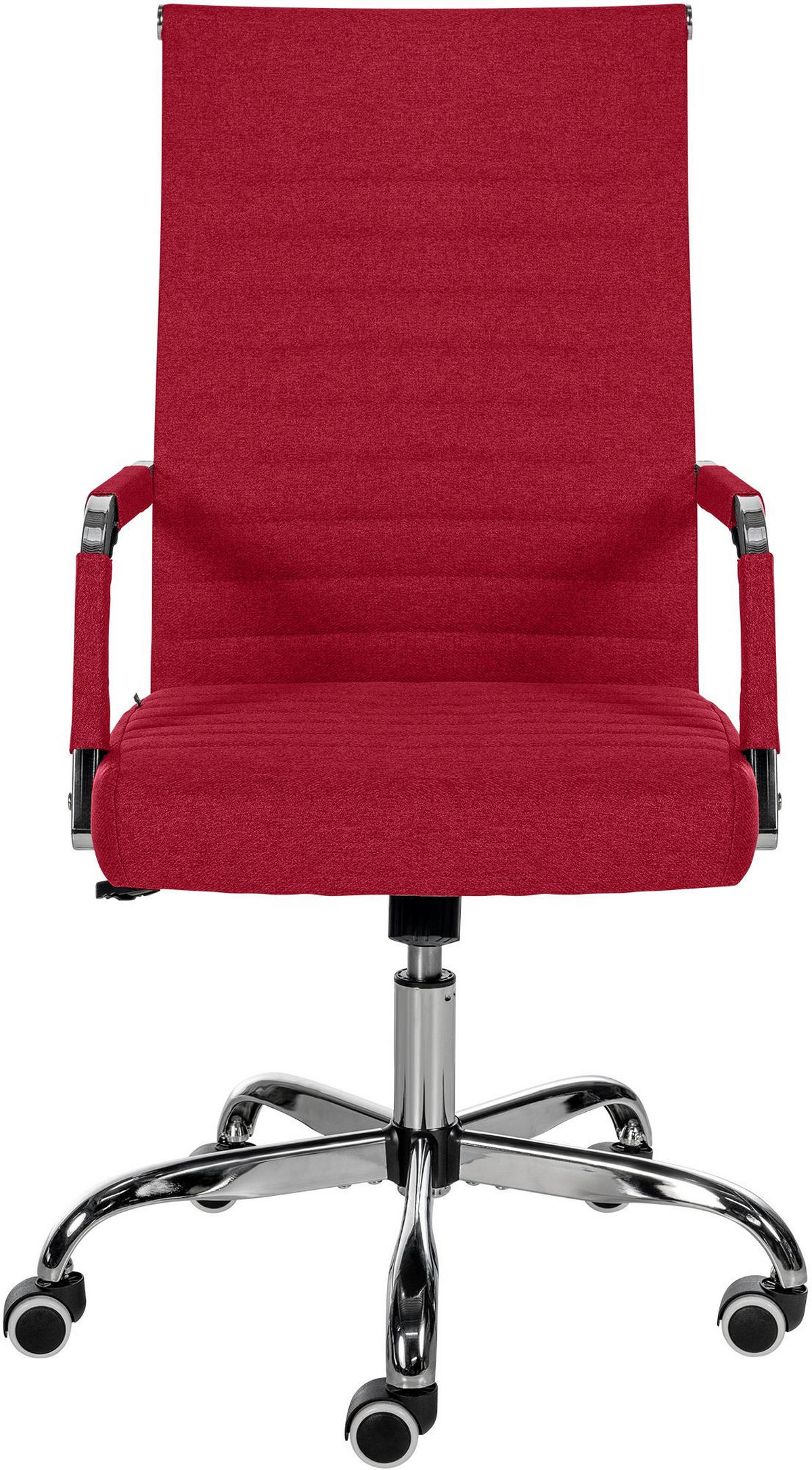 DREHSTUHL Stoff rot - Chromfarben/Rot, Textil/Metall (51/98/63cm) - CLP