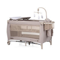REISEBETT Bella braun gemustert 2 Ebenen seitlicher Eingang Musikmobile Wickelauflage - Braun, Kunststoff (60/120cm) - Chipolino