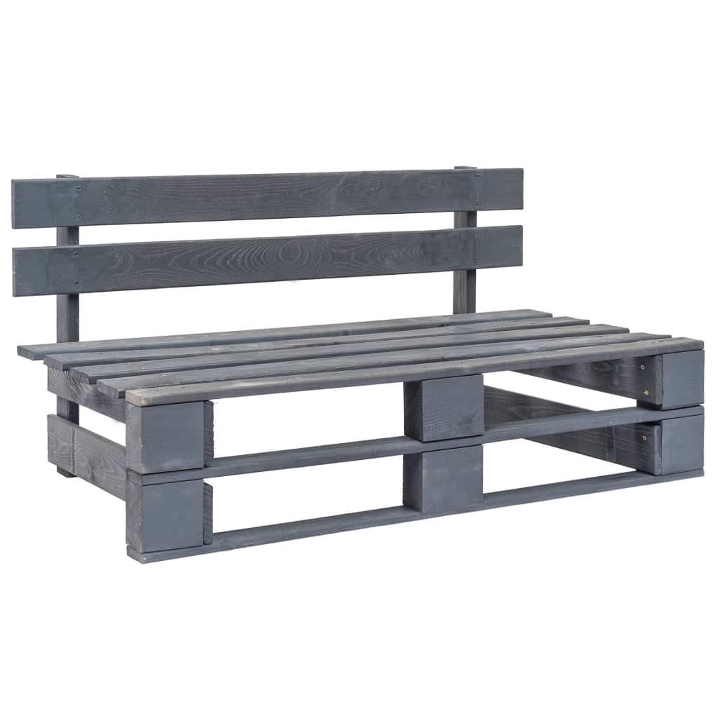 OUTDOOR-BANK Paletten Holz Grau - Grau, Holz (110/55/65cm) - furnicato