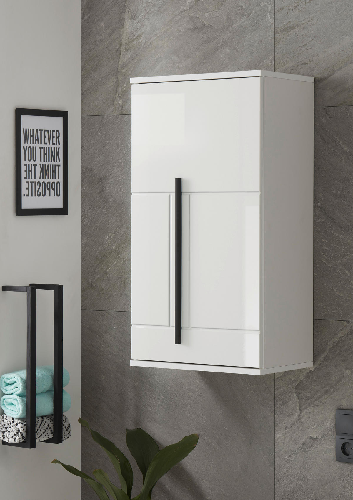 HÄNGESCHRANK M12 Weiß Hochglanz 45/85/30 cm - Weiß Hochglanz, Holzwerkstoff (45/85/30cm) - Livojo