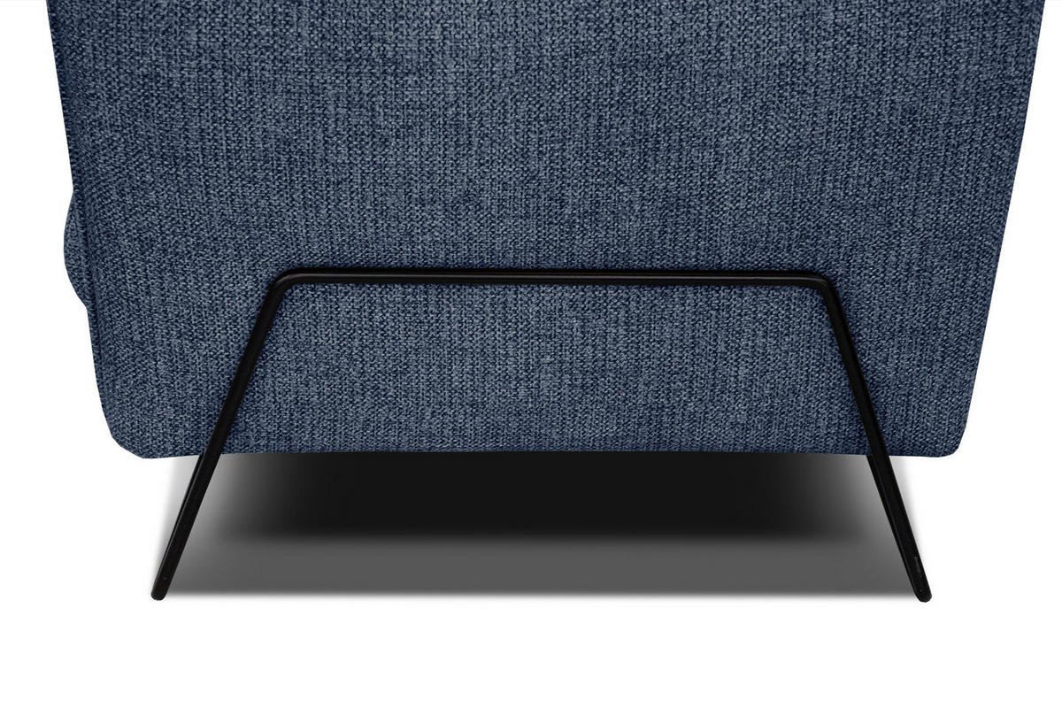 ECKSOFA HOSTEN 4-Sitzer, dunkelblau - Schwarz/Dunkelblau, Holzwerkstoff/Textil (158/269cm) - Courtois Laville