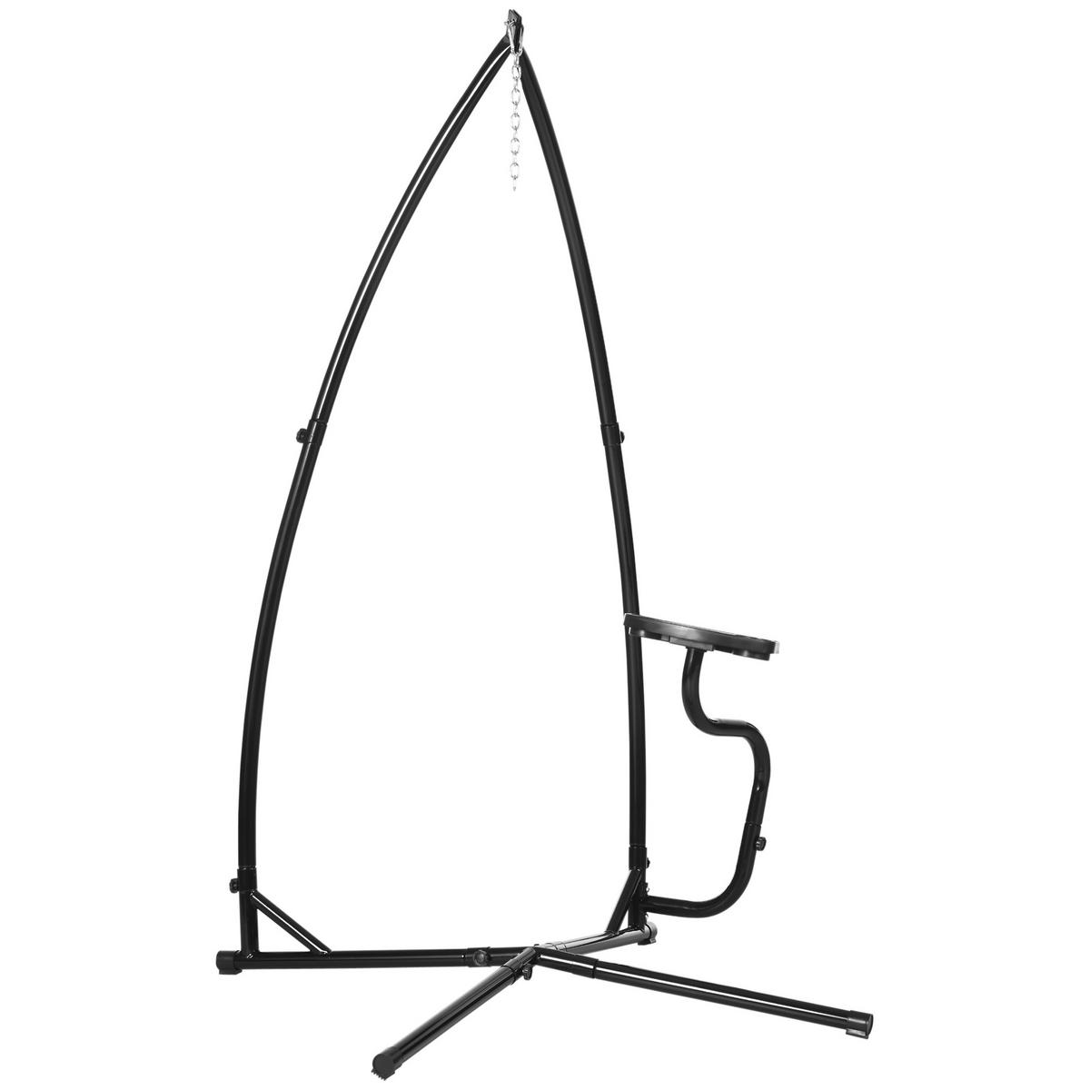 HÄNGESESSEL Gestell Metall Schwarz - Schwarz, Metall (110/110/210cm) - Outsunny