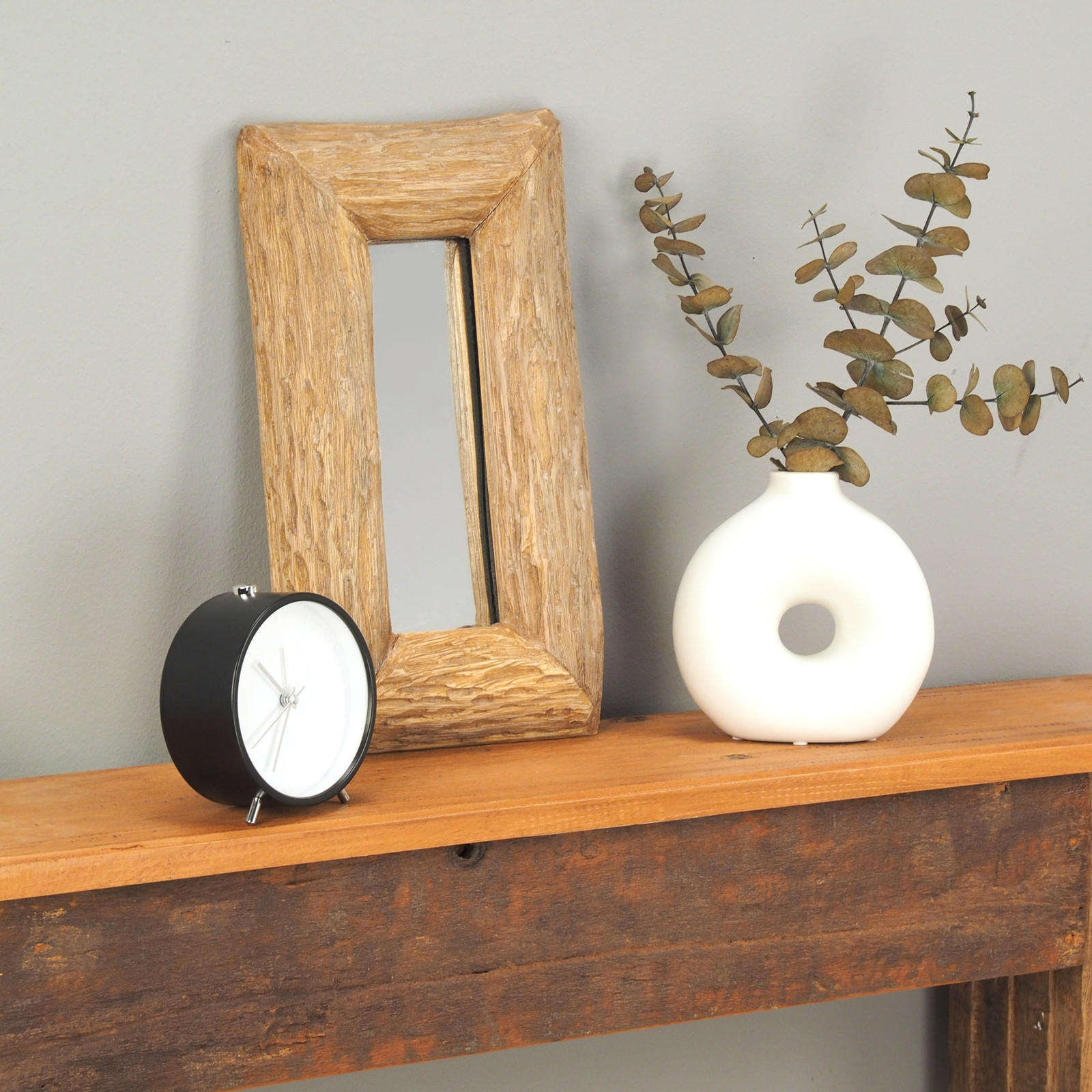 WANDSPIEGEL Base B 35x20cm, Massivholz naturfarben - Naturfarben, Holz (20/35/3cm) - CREEDWOOD