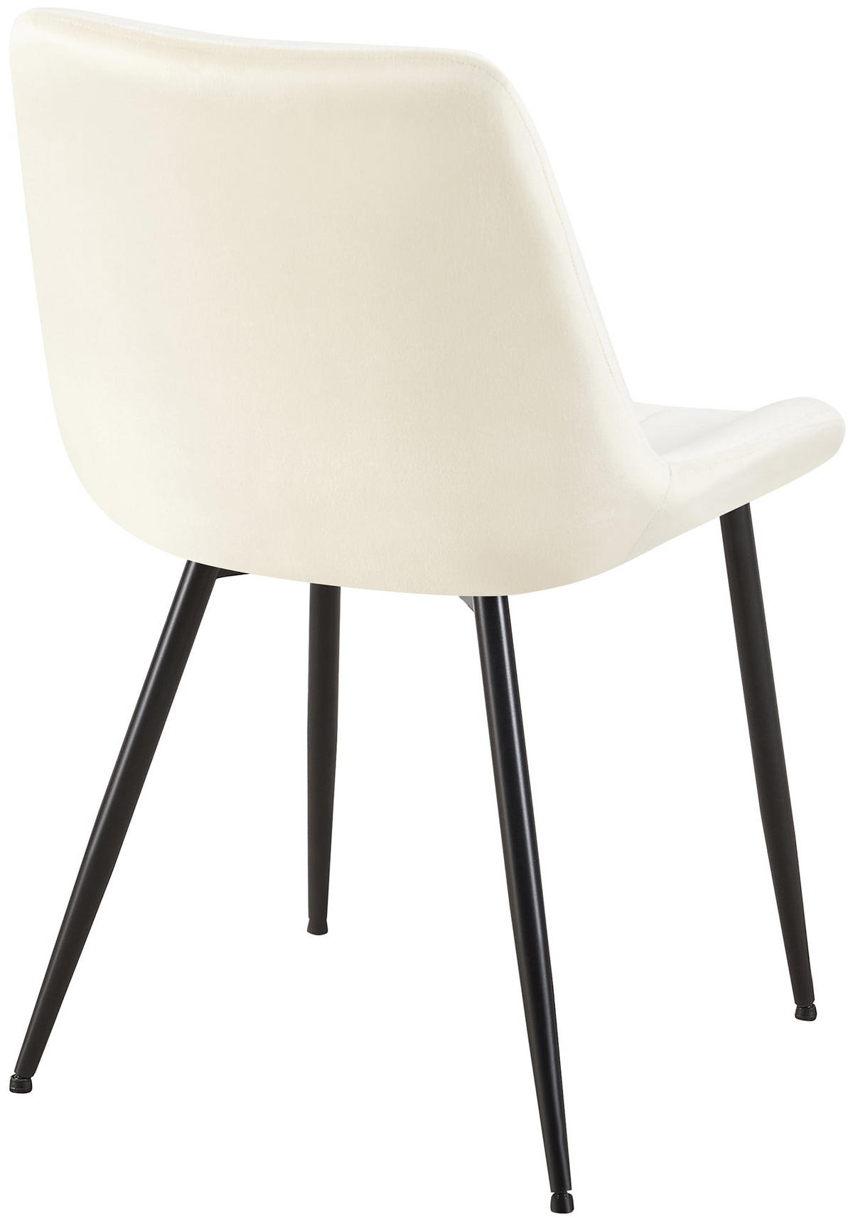 STUHL Samt creme - Creme/Schwarz, Textil/Metall (46/82/61cm) - CLP