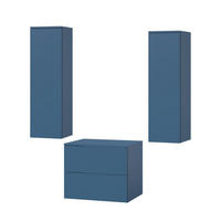 BADMÖBEL-SET Color Meeresblau 3-Teilig (2S 60 + 1D 100 X2) - Dunkelblau, Holzwerkstoff (120/160/45cm) - mzm24