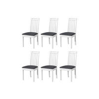 STUHL Roma 10 (6er Set) - Dunkelgrau/Weiß, Holz (47/96/43cm) - Leaf Design