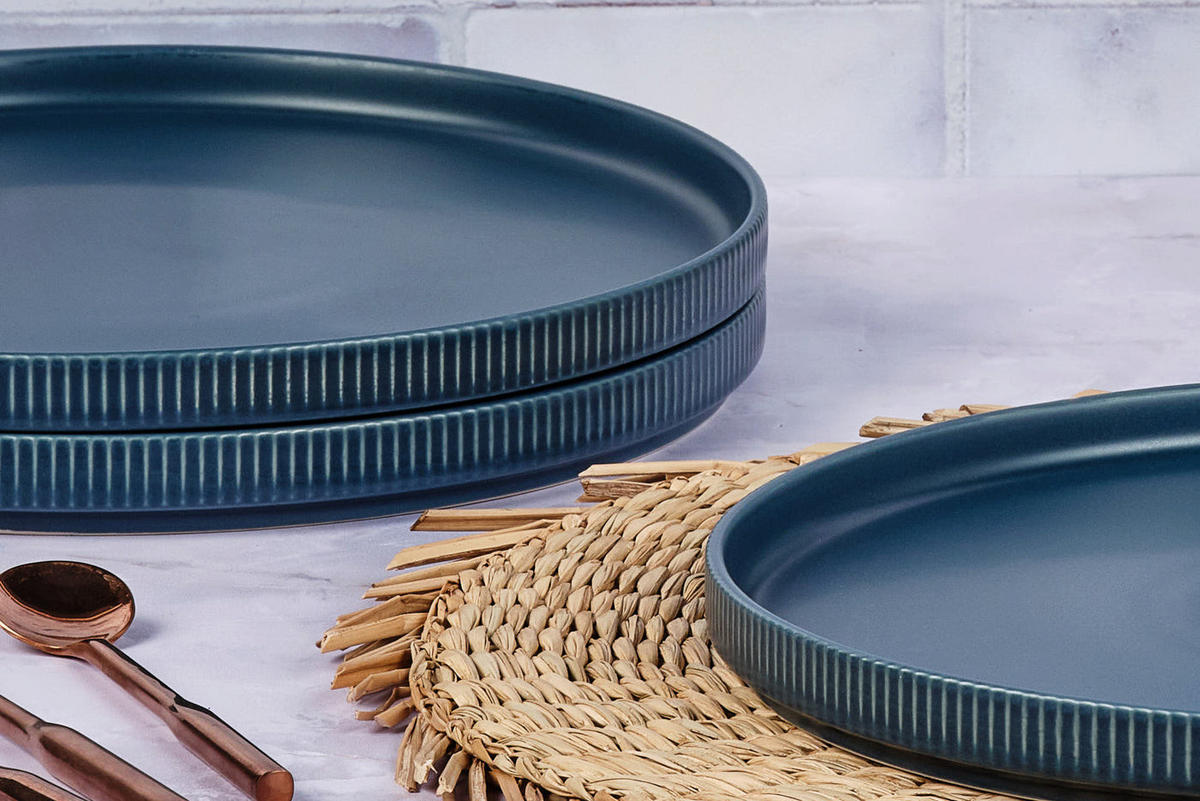 KOMPLETTSERVICE Scandi - 36er-Set - Marineblau - Blau, Keramik (1/1/1cm) - Björn