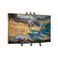 GEMÄLDE Abstrakte Symphonie II Schattenfugenrahmen Gold 120x80 cm - Goldfarben, Holz (120/80cm) - YS-art gallery