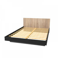 BETT MIT KOPFTEIL LOFT / 160x200 cm - Schwarz & gebleichte Eiche Dekor - Eichefarben/Schwarz, Holzwerkstoff (160/200cm) - Weber Industries