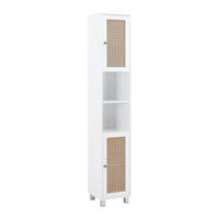 HOCHSCHRANK Lisa Naturfarben/ Weiß ca. 32 /180 / 30 cm - Naturfarben, Holzwerkstoff (32/180/30cm) - Bessagi Home