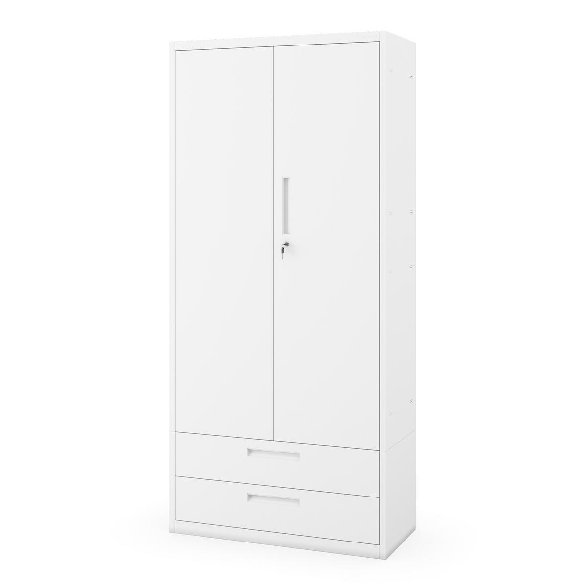 METALLSCHRANK Megan - Weiß, Metall (90/195/40cm)