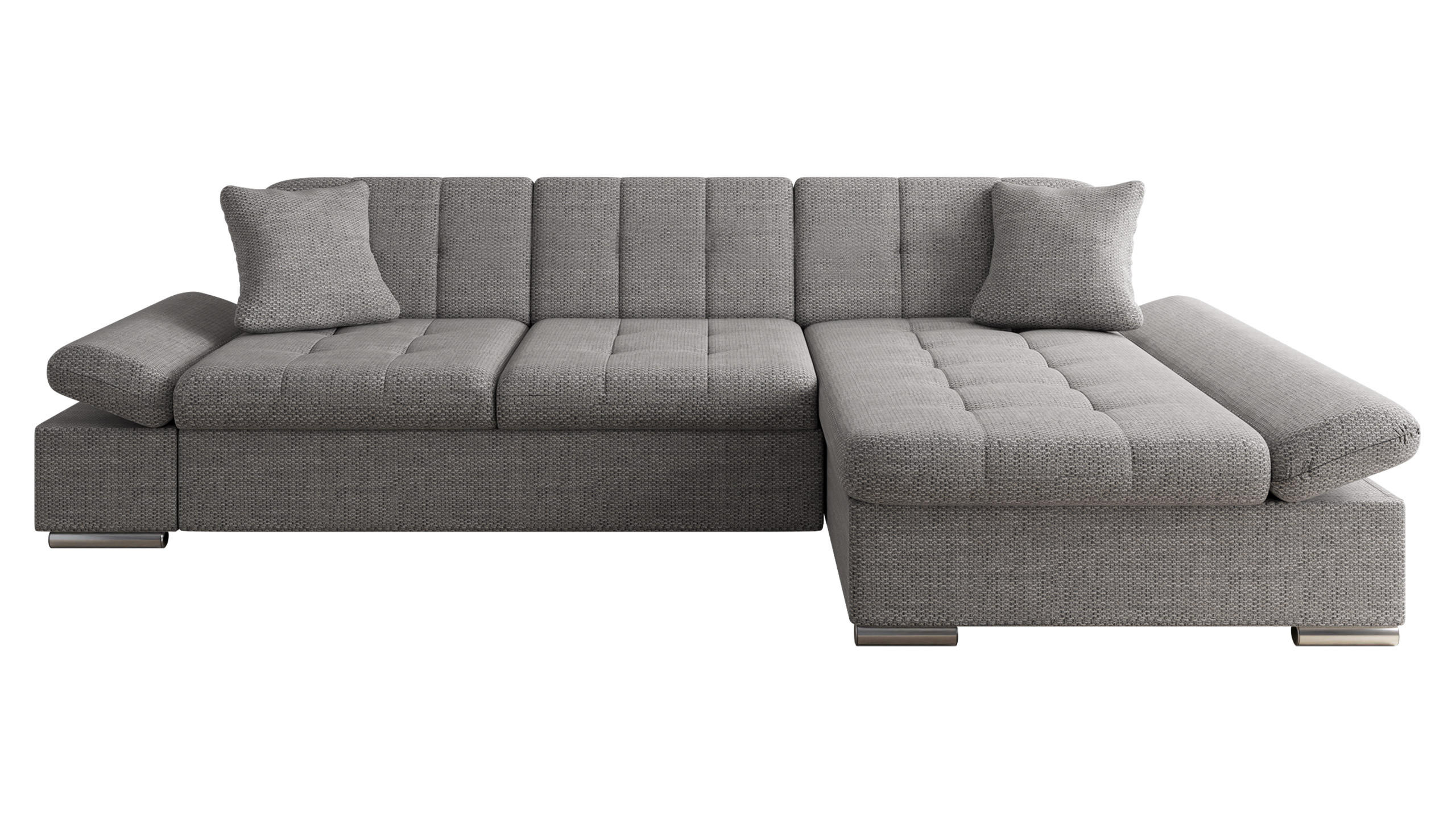 ECKSOFA Malwi, Seite: Rechts - Grau, Holz/Textil (278/161cm) - MIRJAN24
