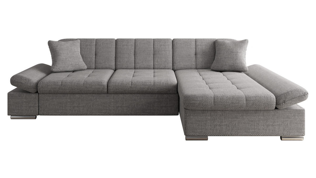 ECKSOFA Malwi, Seite: Rechts - Grau, Holz/Textil (278/161cm) - MIRJAN24