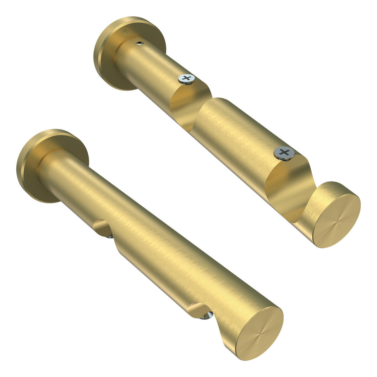 GARDINENSTANGE INNENLAUF Platon Mavell 160 cm, 2-läufig, 20 mm Ø Messing-Optik - Messingfarben/Goldfarben, Metall (160cm) - INTERDECO