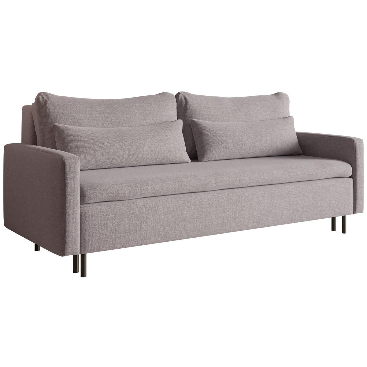 3-SITZER SOFA Umpro Chenille Graubraun - Graubraun/Schwarz, Textil/Metall (220/96/95cm) - Selsey