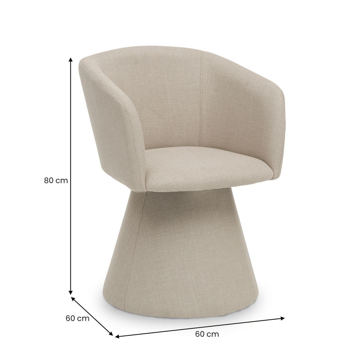 ESSZIMMERSTUHL ALTO beige - Beige, Textil (60/80/60cm) - IDIMEX
