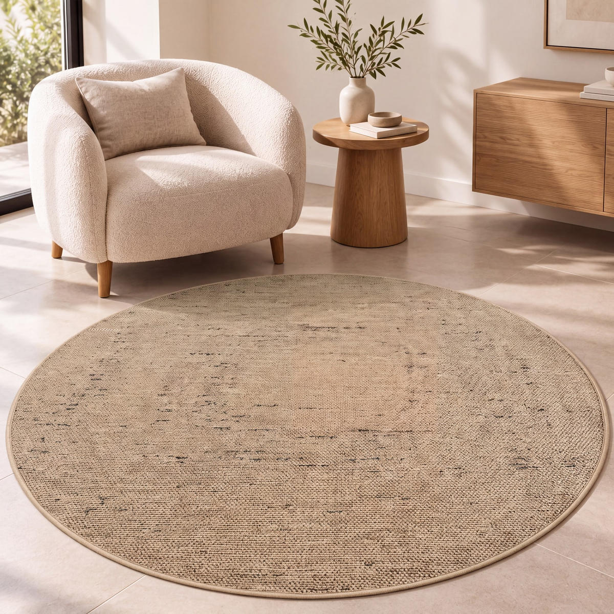 OUTDOORTEPPICH 120/120 cm Aachen 784 - Beige, Kunststoff (120/120cm) - Paco Home