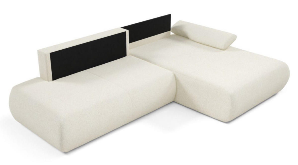 ECKSOFA Ecru PENTI Ausziehbar Mit Bettkasten Rechts - Ecru, Textil (173.5/286cm) - Sepro Meble