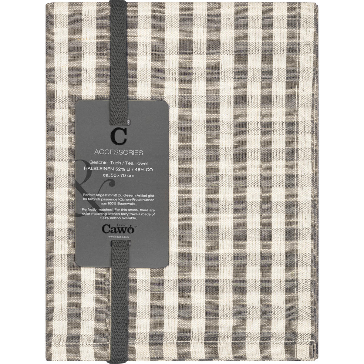 GESCHIRRTÜCHER LINEN CLASSICS KARO 538 METAL - 73 - Grau, Textil (50/70cm) - Cawö